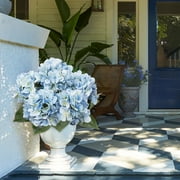Blue Hydrangea Artificial Flowers Large Artificial Hydrangeas Silk Flowers for Home Decor Indoor Wedding Flowers Bouquets Faux Flowers Kitchen Centerpiece Table Decorations