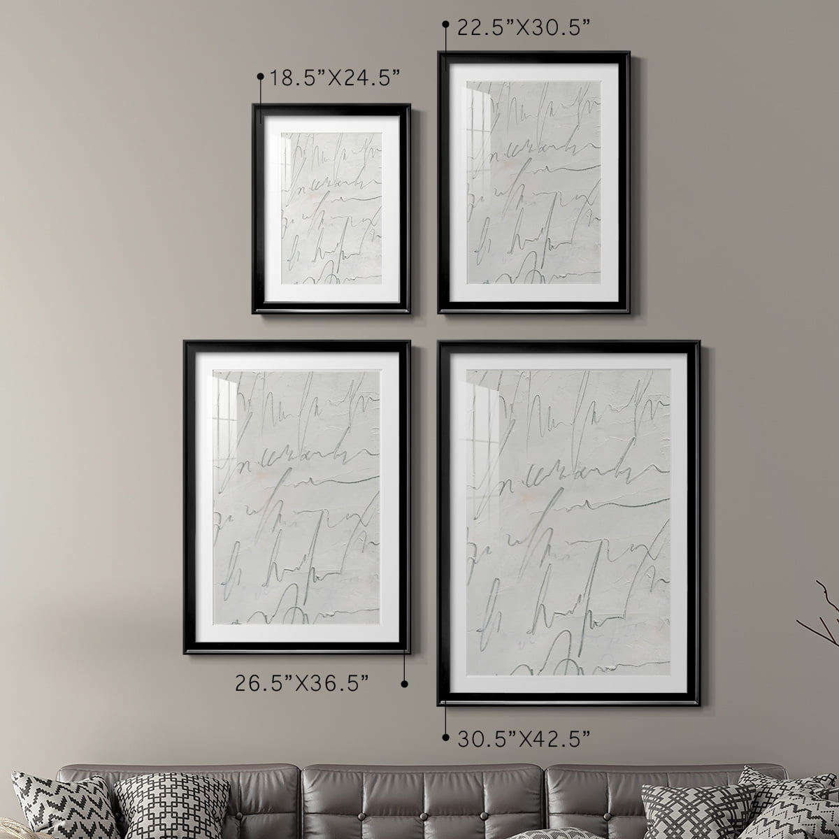 Wexford Home Scrabble I Premium Framed Print, 30.5" x 42.5" - Ready to Hang, Black (Set of 2)