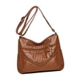 thumbnail image 2 of Moda PU Cuero Bandolera Bolsa De Viaje Bolsa De Compras Ajustable Vacaciones Marrón Sunnimix Monedero de hombro, 2 of 8