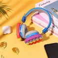 thumbnail image 6 of imerelez Fidget Headphones for Kids, Wireless Bluetooth Pop Bubble On-Ear Headset, Rainbow Color, Lighted Fidget Toy for Children and Adults (Blue), 6 of 6
