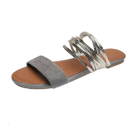 

Womens Summer Flat-bottomed Comfortable Open-toed Sandals And Slippers Summer Open Toe Slide Sandals Comfortable Flats Flip-Flops Sandal Casual Platforms Wedge Sandals Dressy Heeled Sandals A18908