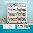 thumbnail image 6 of Kids Toy Storage Organizer with 12 Plastic Bins, 4-Tier Metal Toy Storage Rack, Metal Toy Organizer with Storage Bins for Kids Room, Playroom and Nursery, White, 6 of 6