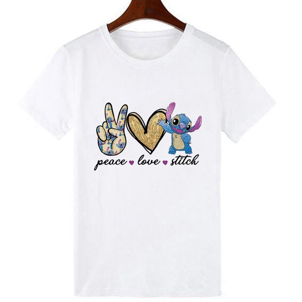 Disney Stitch and Groot T Shirt for Women Cute Funny Print Instagram Clothes Summer T-shirts Fashion Harajuku Tee Shirt FemmeXXL Gao Jinjia LED