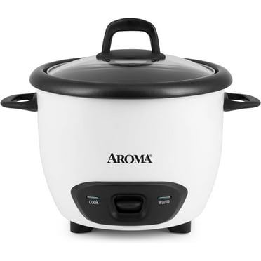 Aroma Housewares 6-Cup (Cooked) (3-Cup UNCOOKED) Pot-Style Rice Cooker (ARC-743G), White