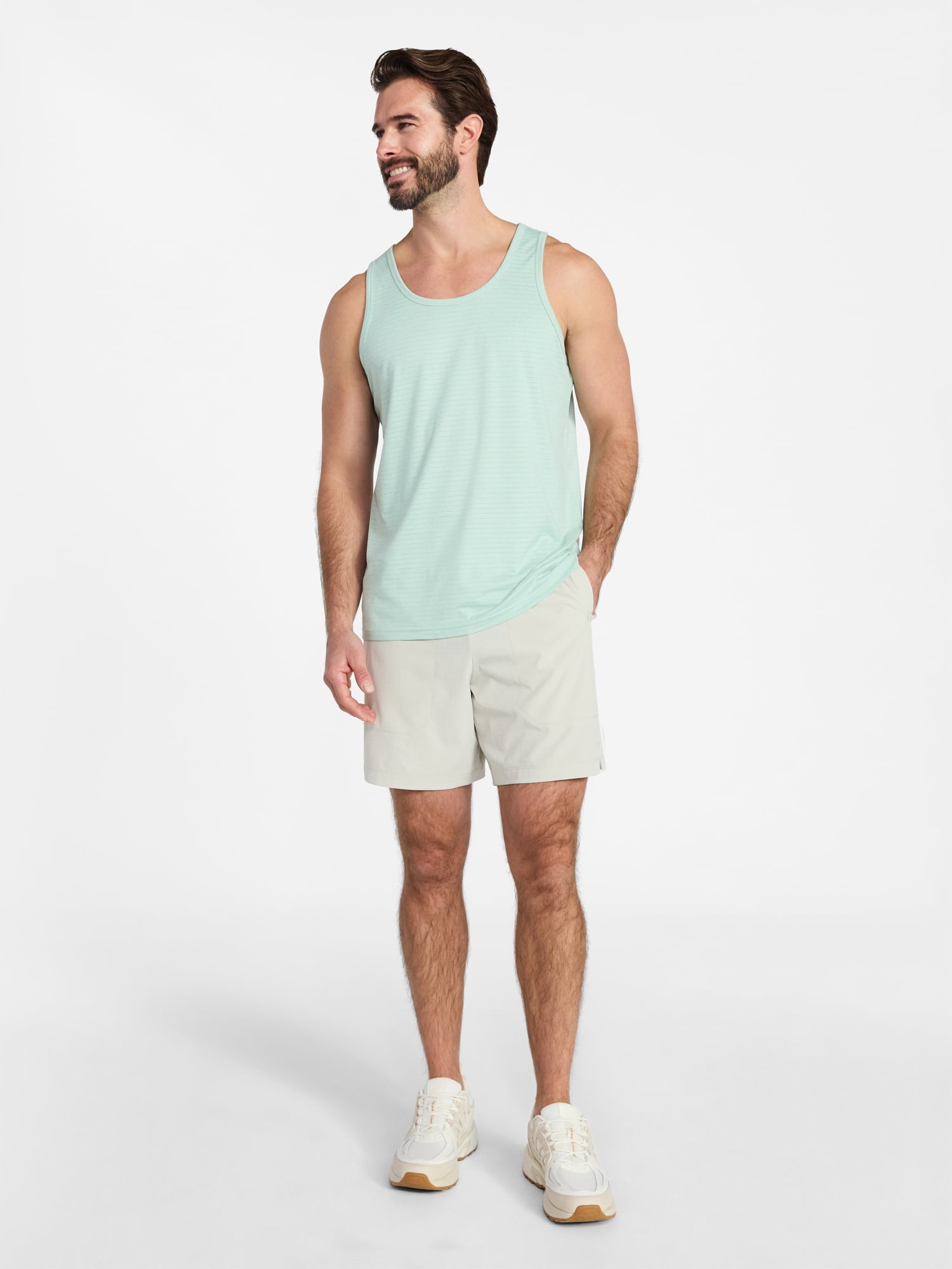 Athletic Works Men's and Big Men's Stripe Jersey Active Tank Top, Sizes S-3XL