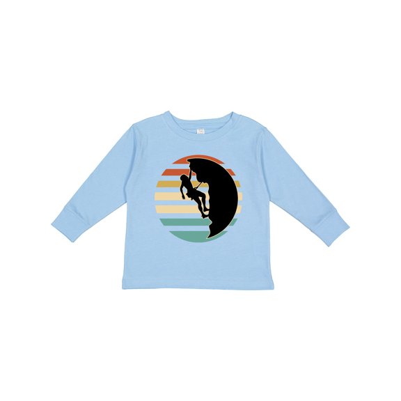Inktastic Rock Climbing Mountain Climber Silhouette Boys or Girls Long Sleeve Toddler T-Shirt