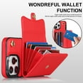 thumbnail image 2 of Allytech Slim Wallet Case for iPhone 14 Pro, Kickstand Card Slots Cover with Wrist & Crossbody Shoulder Strap for Women Girls, Shockproof Non-Slip Soft TPU Back Case  for iPhone 14 Pro - Red, 2 of 9
