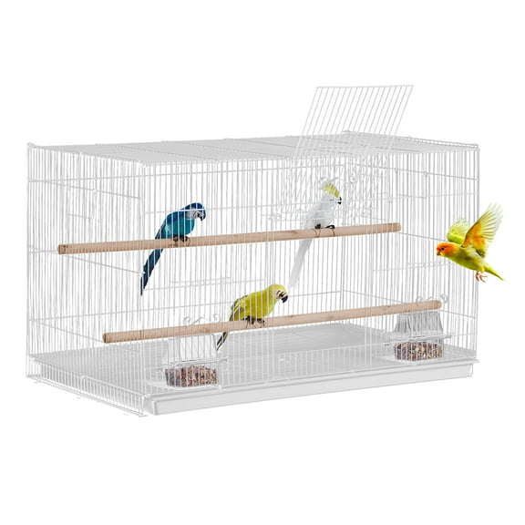 VEVOR 30in Flight Bird Cage, Stackable Bird Cage for Small Parrots Canaries Cockatiels Lovebirds Finches Budgies Conures Macaws Pet, Metal Birdcage with Handle and Perches
