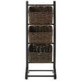 thumbnail image 3 of Casafield 3-Tier Floor Stand Rack with Hanging Storage Baskets, Black/Espresso - Wood Tower Organizer for Bathroom, Kitchen, Laundry, Living Room, 3 of 7