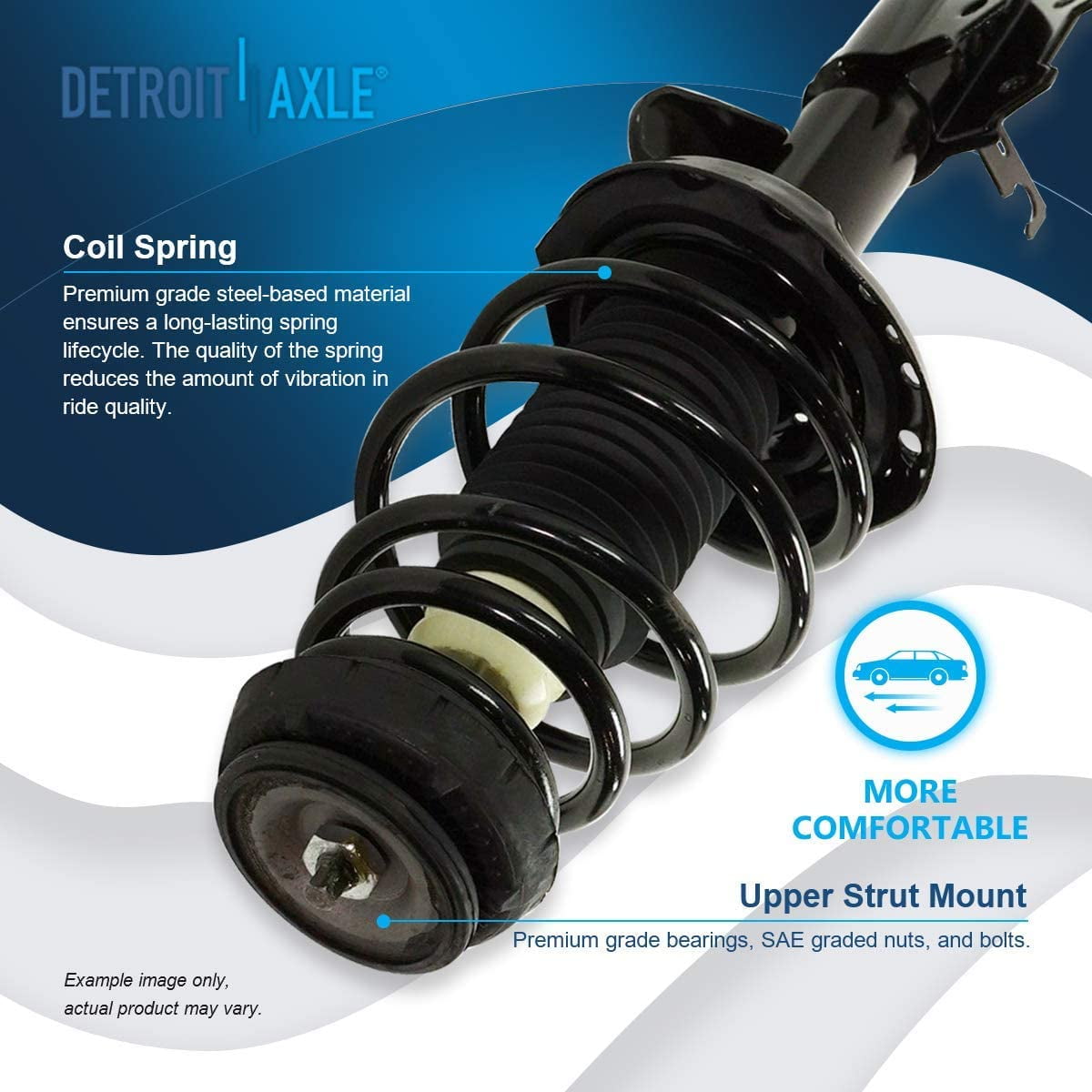 Detroit Axle - Struts Shocks for 2011 2012 Chevy Cruze Volt Chevrolet Complete 2 Front Struts w/Coil Spring 2 Rear Shock Absorbers Replacement Quick Install Ready Struts Assembly
