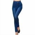 thumbnail image 6 of WPPGONE Jeans for Women Trendy High Elastic Waisted Straight Leg Faux Denim Slim Plus Size Bottoms Fashion Versatile Trousers with Pockets, S-3XL, 6 of 6