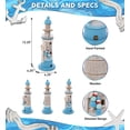 thumbnail image 3 of CoTa Global Blue Wave Lighthouse with LED Light Nautical Decor - Handmade Wooden Lighthouse Beach Decorations for Home, Coastal Centerpiece Home Decor for Table Top - 12.25 Inches, 3 of 9