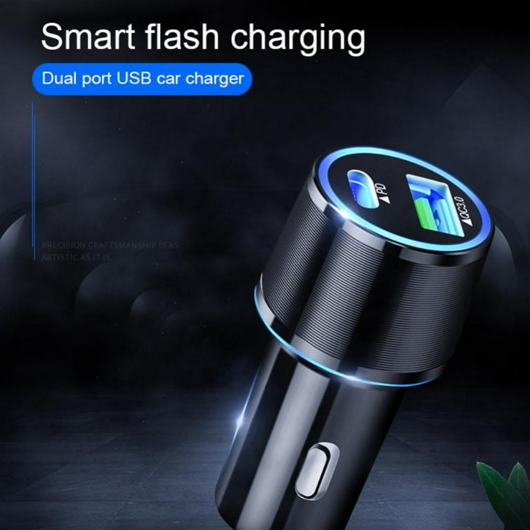 WORSORS 20W USB C PD Fast Car Charger With MFi Cable - Dual Port (PD & QC3.0) For IPhone 12/13/14, Samsung, More