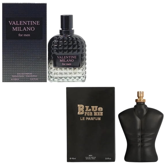 Men’s Cologne Set 2 Pack – Milano Men & Blue for Men Le Parfum Eau de Parfum 100ml Each – Long Lasting Fresh Woody Aromatic Fragrance for Men – Masculine Cologne Spray Gift Set