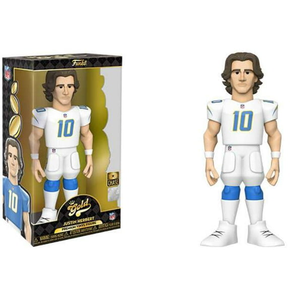 Funko NFL GOLD Justin Herbert Deluxe Vinyl Figure [White Jersey, Chase Version]