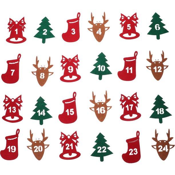 KAKOWELY 24 pegatinas de cuenta regresiva para fiesta navideña, calendario navideño, pegatinas con números, recuerdos de fiesta