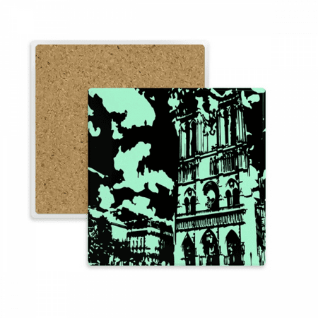 

gothic building de paris coaster cup mat mug subplate holder insulation stone