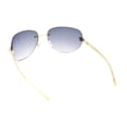 thumbnail image 4 of Diva Leopard Jewel Hinge Rimless Curved Wrap Lens Sunglasses Gold - Smoke, 4 of 4