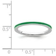 thumbnail image 5 of 925 Sterling Silver Stackable Expressions Green Enameled 1.5mm Ring Size: 9; for Adults and Teens; for Women and Men, 5 of 5