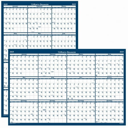 House of Doolittle, HOD3961, Write-on Laminated Wall Planner, 1 Each, Blue,Gray