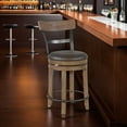 thumbnail image 6 of Yael Swivel Counter Stool Chair Set of 2, Gray Faux Leather Brown Wood, 6 of 6