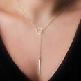 thumbnail image 4 of Lariat Necklace Bar Pendant Drop Delicate Choker Long Lariat Necklace Circle Statement Long Minimal Y Choker Necklace, 4 of 4