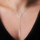 thumbnail image 4 of Lariat Necklace Bar Pendant Drop Delicate Choker Long Lariat Necklace Circle Statement Long Minimal Y Choker Necklace, 4 of 4