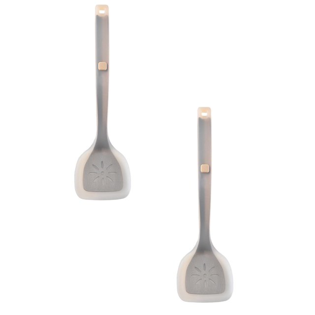2PC Kitchen Utensils Set New European Standard Semi Permeable Non Stick Pan Silicone Stir Fry Spatula Chinese Spatula High Temperature Kitchen Utensils Spatula Frying Spatula Stir Fry Spatula