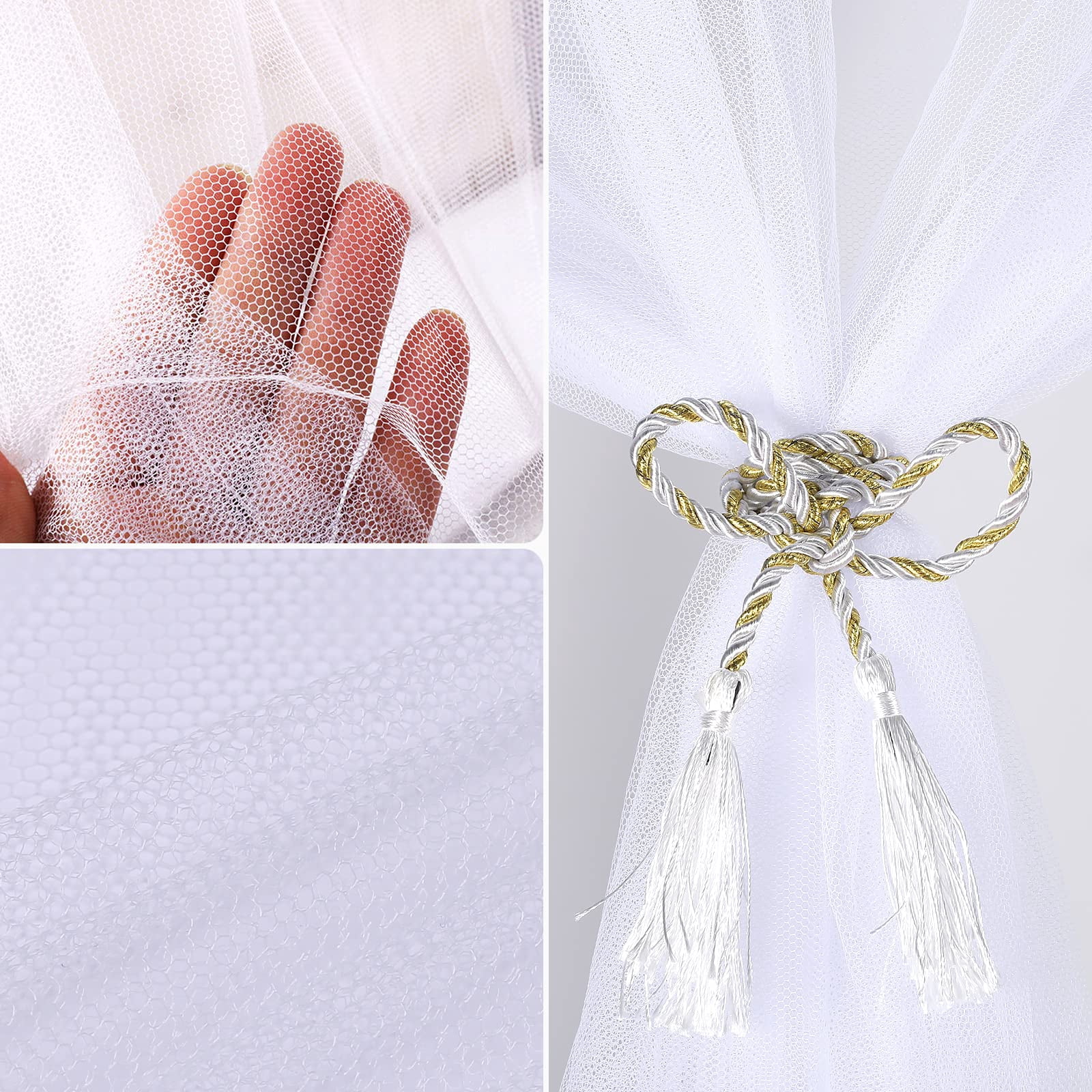 Bed Canopy for Girls Single to Adult Beds Elegant Hanging Net Curtains Princess Bedroom Decor Lightweight Breathable Mesh