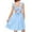 Sky Blue, variant on Arshiner Girls Summer Dresses Square Neck Ruffle Sleeve Tie Back A-Line Swing Casual Midi Dress with Pockets