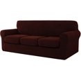 thumbnail image 1 of 2024 Sofa Cover with Separate Cushion Slipcover Stretch Checks (Sofa  Wine), 1 of 7
