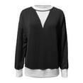 thumbnail image 3 of Crewneck Sweatshirts for Women 2025 Fall Winter Long Sleeve Casual Color Block Sweatshirt Pullover Tops, 3 of 5