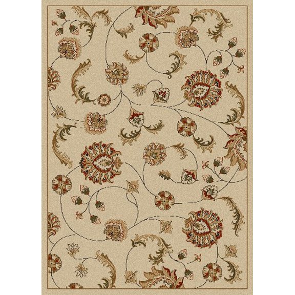 Vitaly Rafiqi Area Rug 1835 Transitional Ivory Vines Swirls 9' 10" x 12' 10" Rectangle