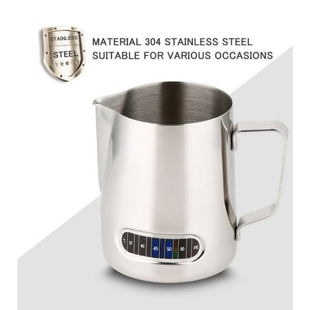 - Lv. life 600ml Stainless Steel Coffee Milk Frothing Pitcher with Thermometer,Coffee Pitcher, Frothing Pitcher with Thermometer