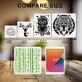 thumbnail image 2 of Bamboo Stencil Bamboo Forest Leaves Stencil 11.8×11.8inch Bamboo Branch Plants Template with Paint Brush for Wood Wall Window DIY Craft Home Decor, 2 of 8