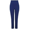 thumbnail image 6 of Fulijie Pants for Women Plus Size Casual Straight Leg Yoga Leggings Comfy Cropped Pants with Pocket, Blue Skirts for Women, Polyester,Spandex Beach Outfits for Women, Wide Leg Pants Woman, 6 of 8