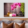 thumbnail image 3 of Aaheei Canvas Print Wall Art Pink Orchid Flowers Bath Oil Zen Bamboo Pebbles Nature Wilderness Photography Realism Rustic Landscape Colorful Multicolor for Living Room, Bedroom, Office, 3 of 3