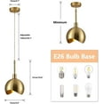 thumbnail image 2 of KCO Lighting Small Gold Dome Pendant Light, Farmhouse Barn Hanging Lamp for Dining Room, 2 of 9