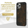 thumbnail image 2 of Case Yard Wooden Case for iPhone-12-Pro-Max Soft TPU Silicone cover Slim Fit Shockproof Wood Protective Phone Cover for Girls Boys Men and Women Supports Wireless Charging Flower Paisley Design, 2 of 7