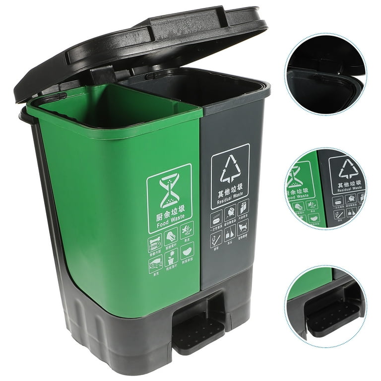 Trash Can Garbage Tribe Multifunctional Rubbish Bin Pedal Outdoor  Classification Trash Can With Lid High Capacity Kitchen Recyclable Trash Can  50L, Size 42.5 * 39.5 * 60CM For Rubbish(Color:Green) price in Saudi