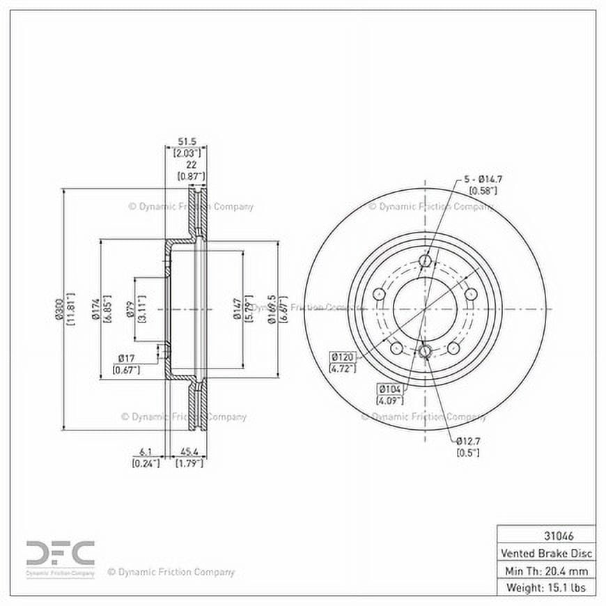 Dynamic 600-31046 DFC Brake Rotor Fits select: 2001-2006 BMW 325, 2000 BMW 323
