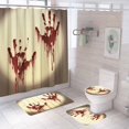 thumbnail image 1 of Blood Palm Halloween Shower Curtain Sets, Generic 71 Inch X 71 Inch Halloween Bathroom Decorations Set -shower Curtain With Rugs,toilet Lid Cover,bath, 1 of 4