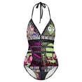 thumbnail image 5 of Invader Zim Women's Swimwear Strap One Piece Backless Tummy Control V Neck Swimsuit Summer Beach Vacation Bathing Suit, 5 of 7