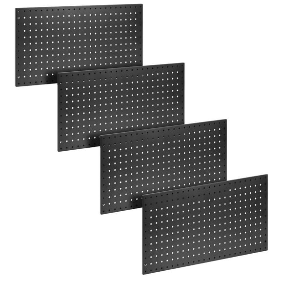 4 Packs 24"x12" Pegboard Wall Organizer, Metal Pegboard Panels Tool Organizer, Pegboard Storage System for Shop, Workbench, Black Metal Peg Boards for Walls