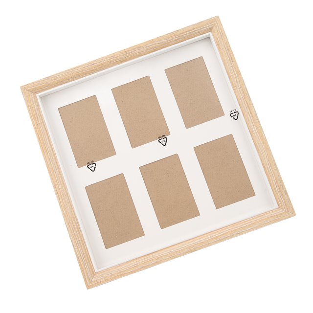 Wooden Collage Picture Frame, Wooden Mini Photo Frame Desktop Display Durable 3inch Multipurpose Easy To Install Hold 6pcs Photos For Office