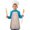 Princess and Heart, variant on Princess and Castle Blue Pattern Teens Aprons, Adjustable Neck Strap, Toddler & Teens Aprons for Cooking & Baking, 19x23.6 Inches