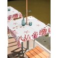 thumbnail image 2 of Outdoor Tablecloth with Umbrella Hole for Patio/Picnic/Party/Camping, Nautical Coastal Waterproof Table Cloth Square Cover Washable, Red Marine Starfish Coral Summer Ocean (54"x 54"), 2 of 8