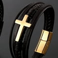 thumbnail image 6 of SIEYIO Stainless Steel for Cross Bracelet Bangle for Men Gold Silver Black Band, 6 of 12