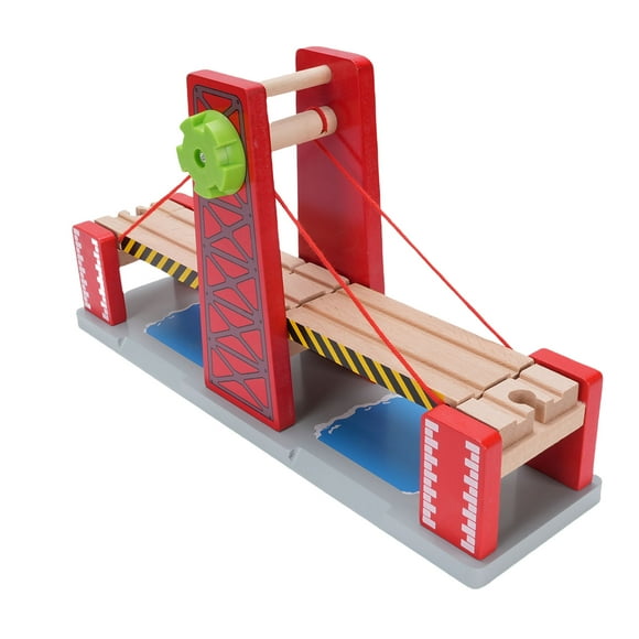 Ensemble de ponts de suspension en bois, accessoire de chemin de fer en bois pont de train en bois outil éducatif sûr compatible pour les enfants