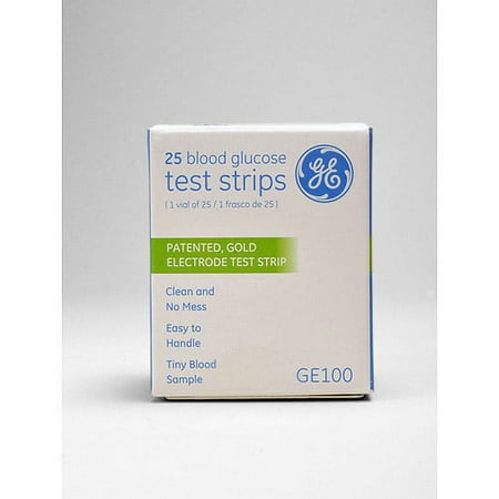GE GE100 Blood Glucose Test Strips, 25 count